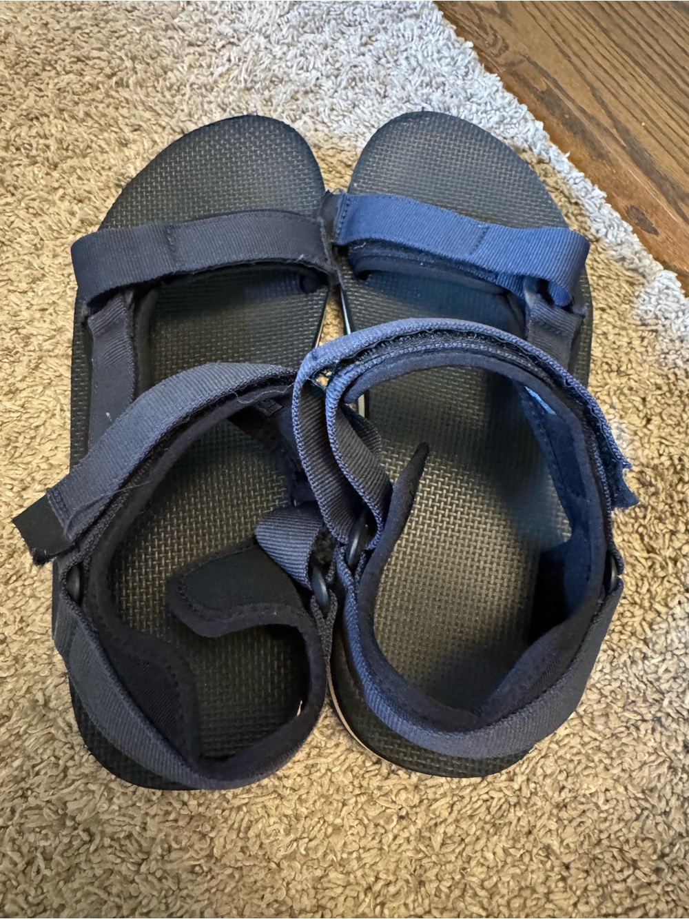 Kids Navy Hook-and-Loop Adventure Sandals